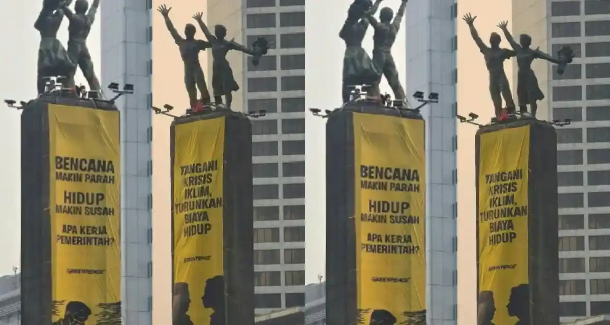 Greenpeace Pasang Spanduk Di Bundaran HI: Pesan Lingkungan